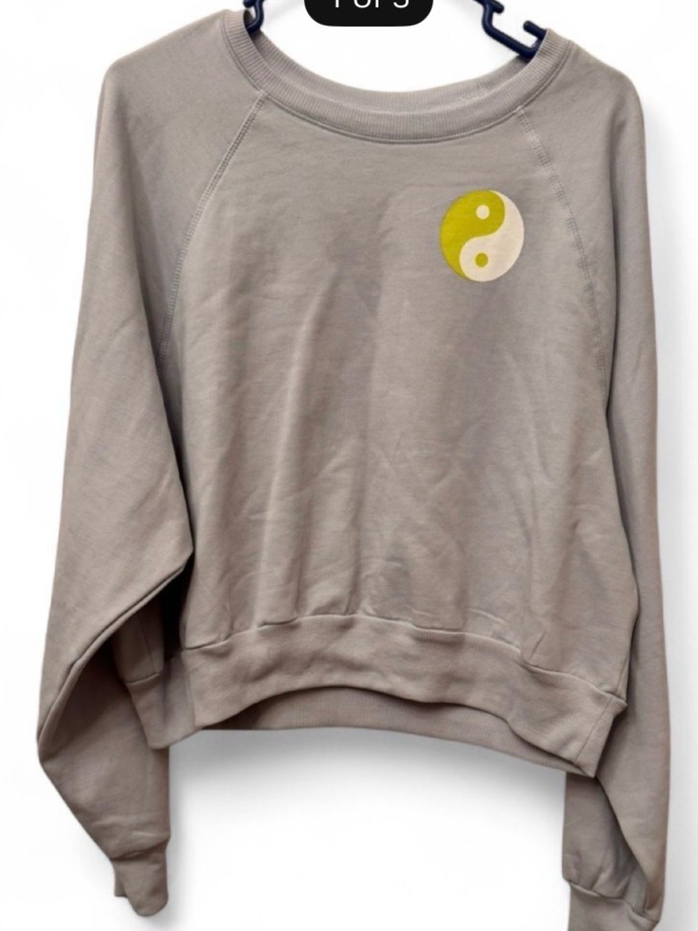 Rebellious One Light Blue Crewneck with Yellow-White Yin Yang